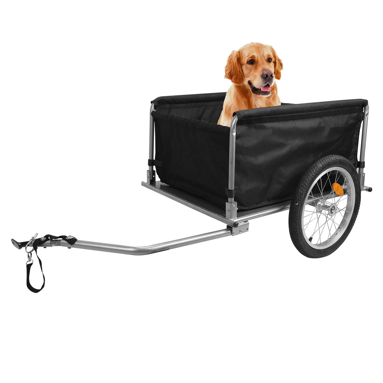 Foldable Bicycle Cargo Wagon Trailer Two-Wheel Bike Cargo Trailer with 15.8In Wheel Removable Cover 176LBS Weight Capacity Foldable Bicycle Cargo Wagon Trailer Two-Wheel Bike Cargo Trailer with 15.8In Wheel Removable Cover 176LBS Weight Capacity