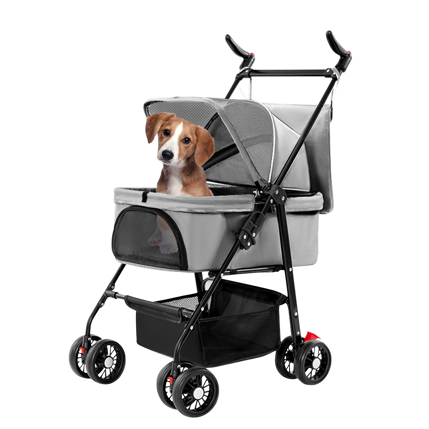 4 Wheels Pet Stroller Foldable Carrier Strolling Cart Travel Jogger Pet Stroller with Removable Liner Storage Basket for Dog Cat 4 Wheels Pet Stroller Foldable Carrier Strolling Cart Travel Jogger Pet Stroller with Removable Liner Storage Basket for Dog Cat